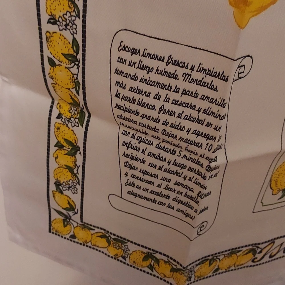 Italian Dish Towel Tea Towel Wall Hanging Lemon Limoncello Theme
